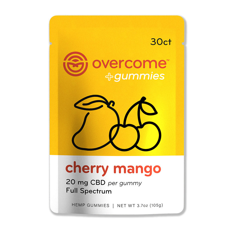 Overcome Cherry Mango CBD Gummies 30ct